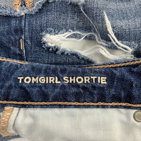 American Eagle TomGirl Shorts Distressed Jean Shortie 00 - Picture 8 of 11